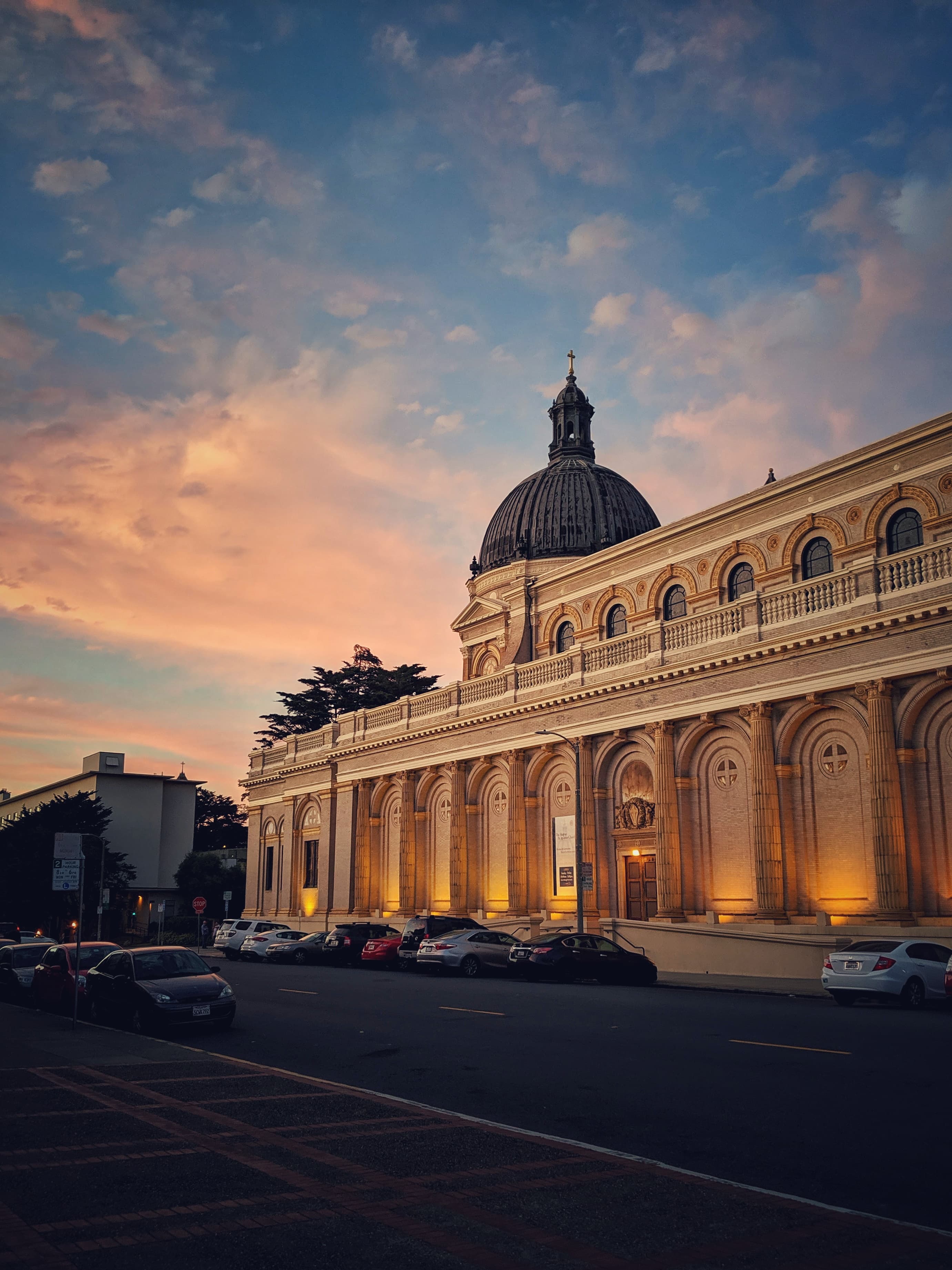 St. Ignatius Church at sunset in San Francisco, California